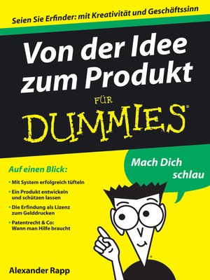 cover image of Von der Idee zum Produkt für Dummies